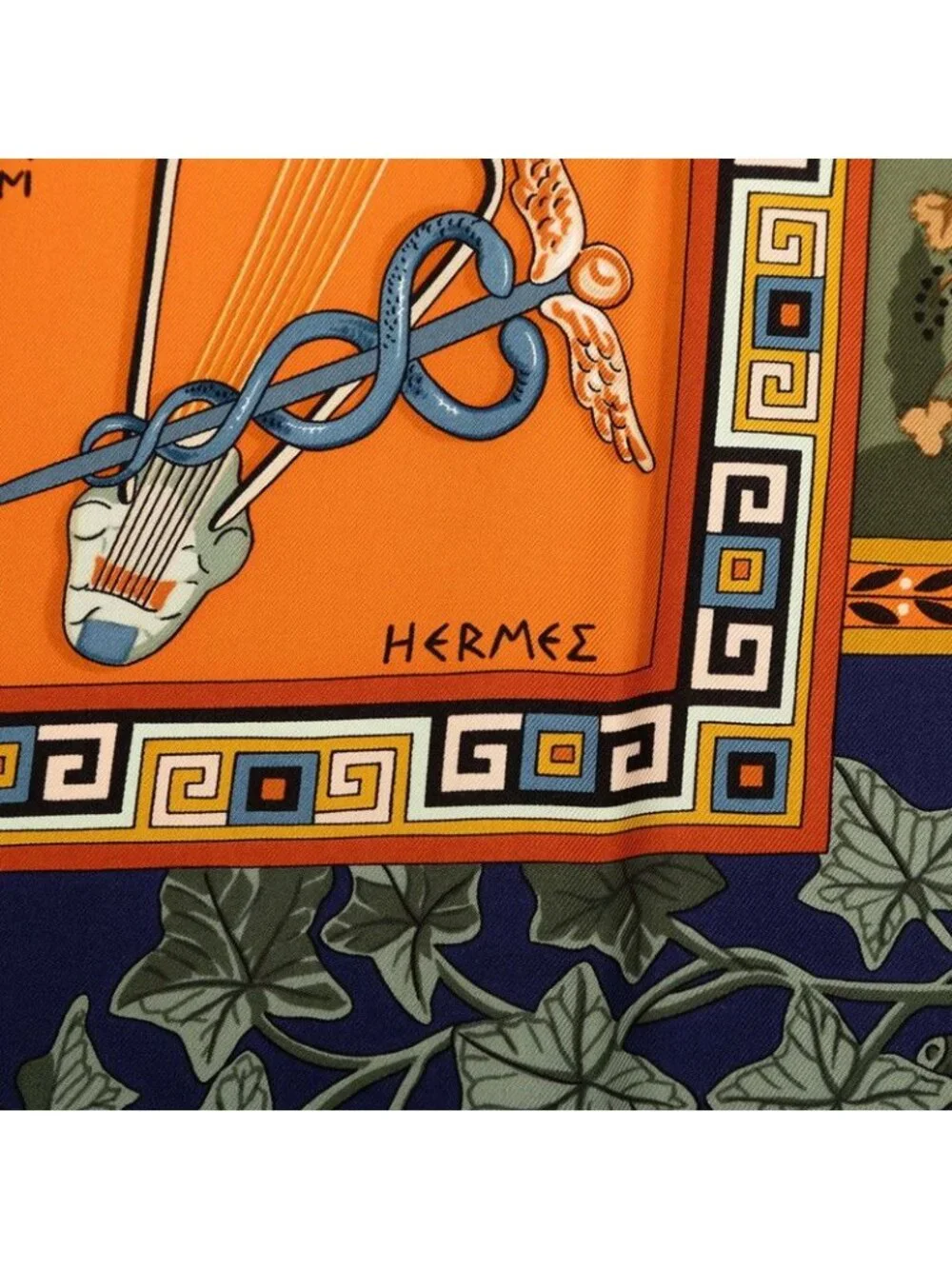 Hermes Carre 90 Musique Des Dieux Music of the Gods Scarf Large Multicolor Silk